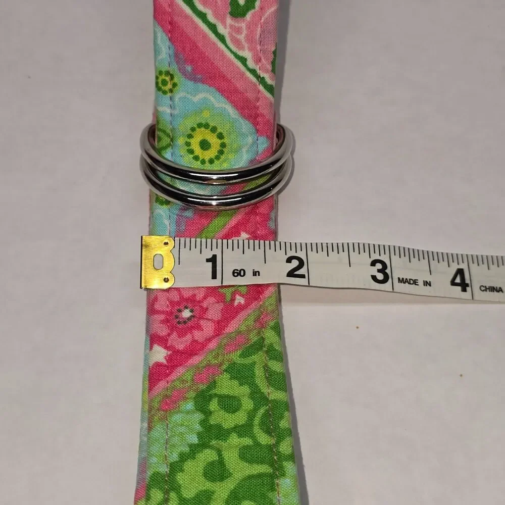 Oliver Green Preppy Pink & Green D Ring Belt Size Small